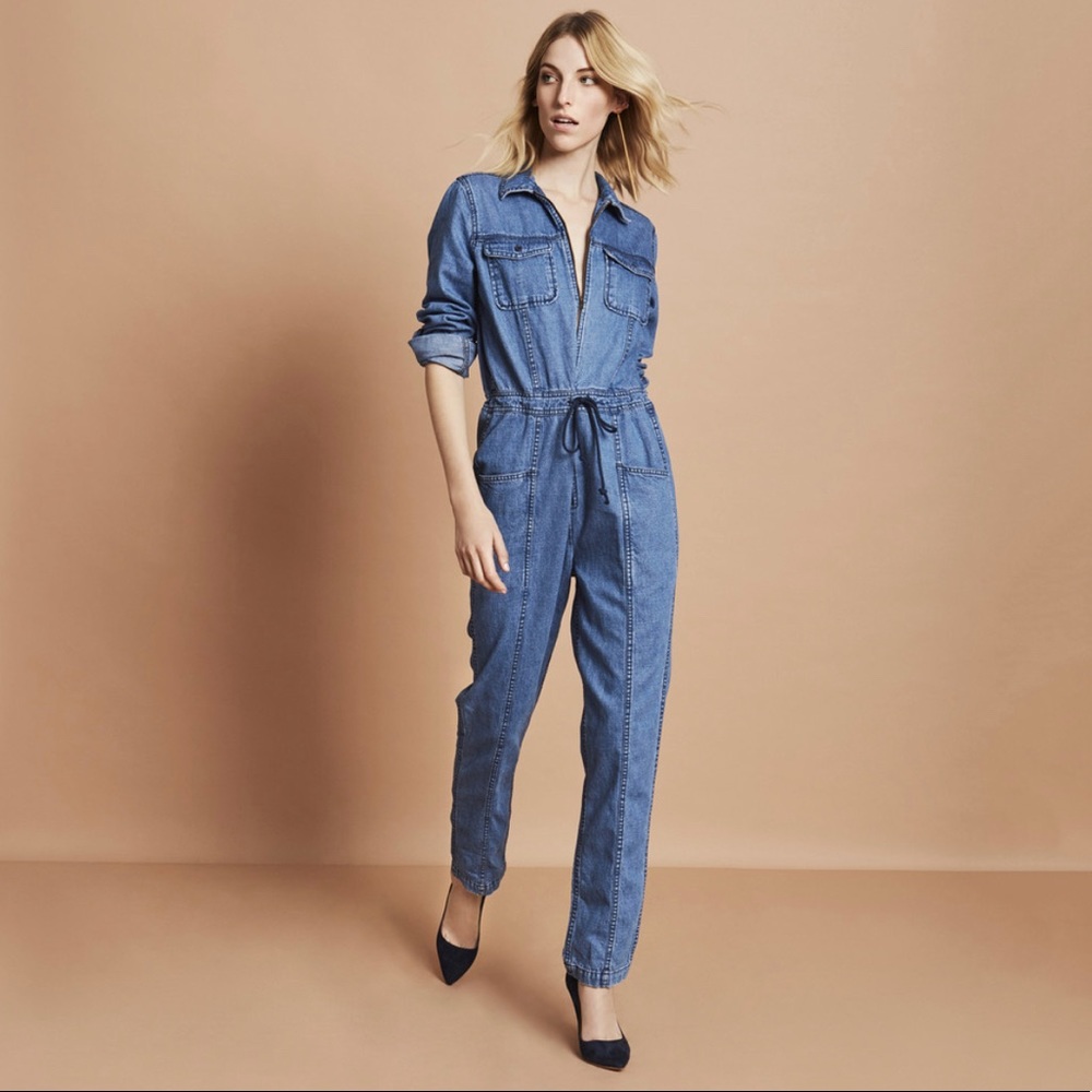 Madewell Blue Denim Jumpsuit